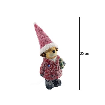 Işıklı Seramik Hayvan Figürlü Yılbaşı Dekor Ürünü 20 Cm