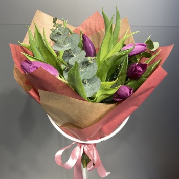 Kampanya Tulipa Mor (Lale) 10lu Buketi