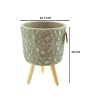 Desenli Turkuaz Renk Ayaklı Beton Saksı 10,5X18 Cm
