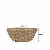 Dekoratif Midye Kaplamalı Koyu Hardal Rengi Kayık Saksı 35X13,5 Cm