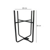Siyah Metal Saksı Standı 20X35 Cm
