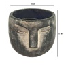 Siyah Yüz İfadeli Beton Saksı 11X11 Cm