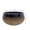 Oval Gri-Siyah Beton Saksı 24x14 cm
