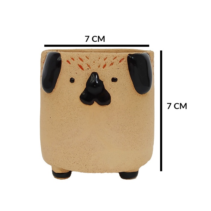 Hayvan Figürlü Minik Seramik Saksı 7X7 Cm