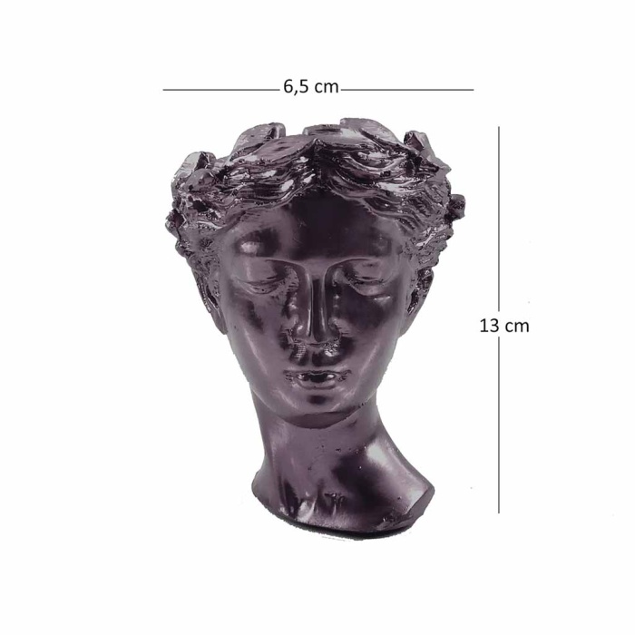 Mini İnsan Silüeti Dekoratif Saksı Siyah Renk 6,5×13 Cm