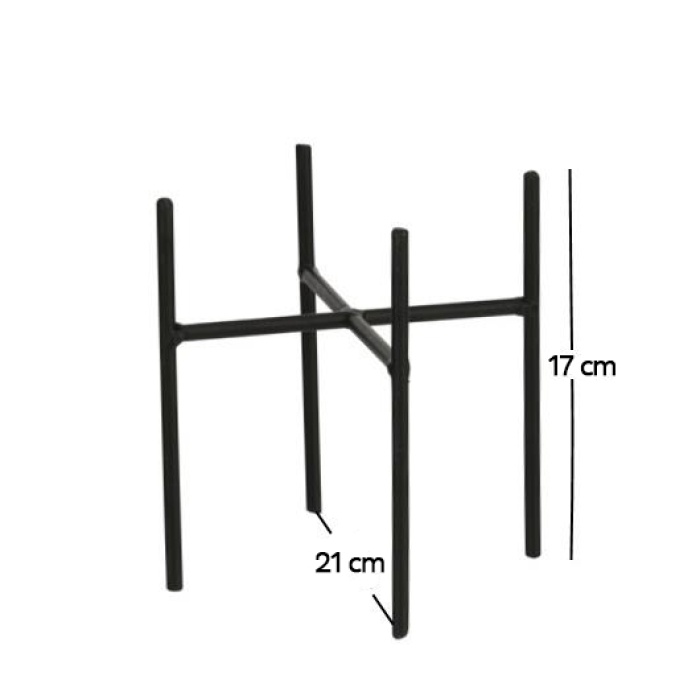 Metal Saksı Standı Siyah Renk 21X17 Cm