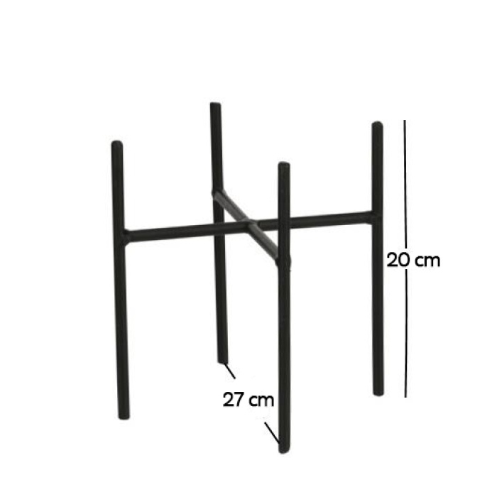 Metal Saksı Standı Siyah Renk 27X20 Cm