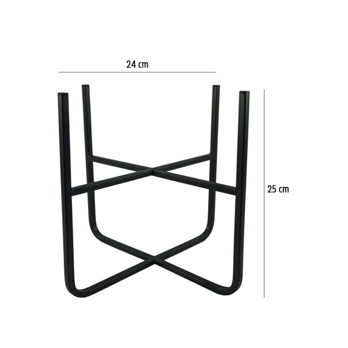 Siyah Metal Saksı Standı 24X25 Cm