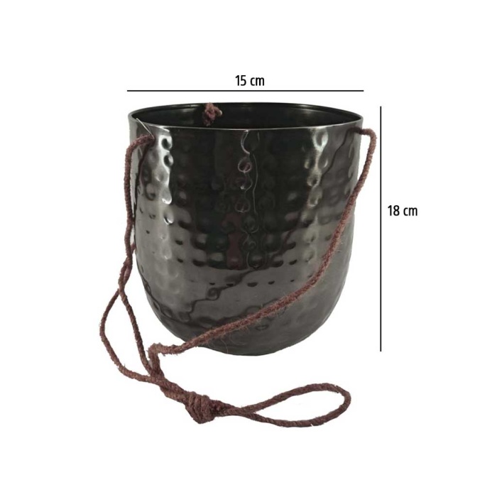 Askılı Rose Metal Saksı 15X18 Cm