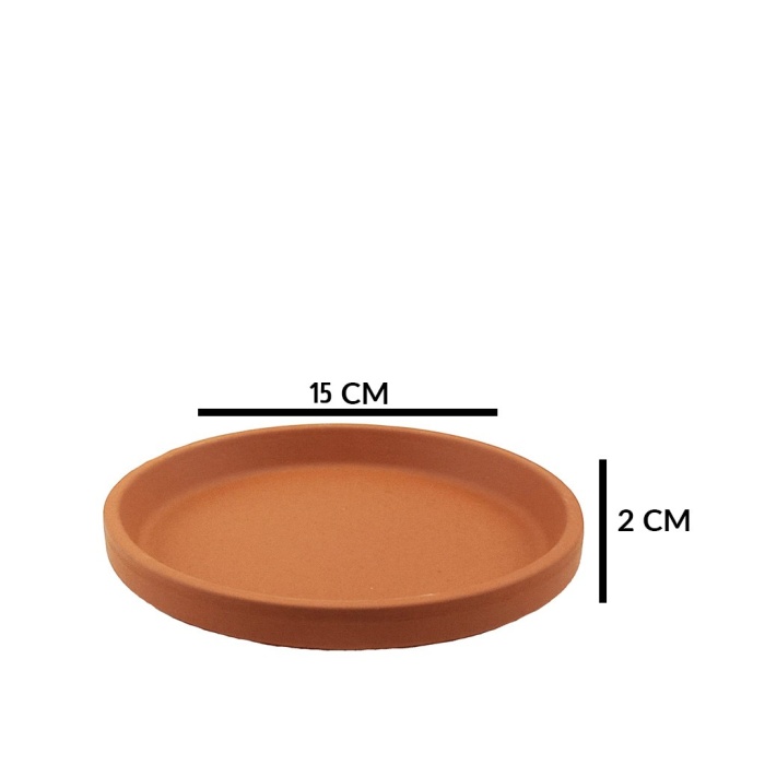 Koyu Renk Terrakota Saksı Altlığı (D15Xh2 Cm)