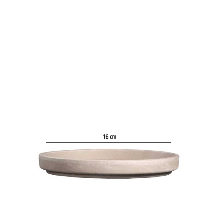 Krem Renk Terrakota Saksı Altlığı (D16Xh2 Cm)