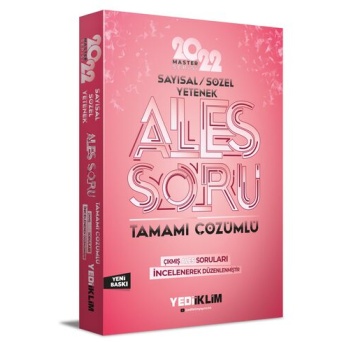 Yediiklim Yayınları 2022 Master Serisi Ales Sayısal-Sözel Tamamı Çözümlü Soru Bankası