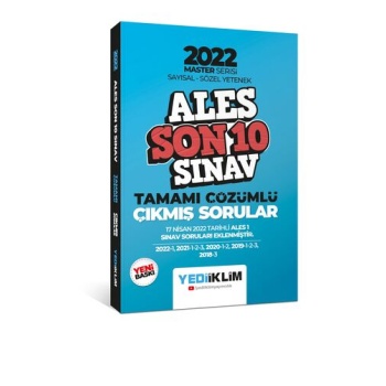 Yediiklim Yayınları 2022 Ales Master Serisi Sayısal Sözel Yetenek Son 10 Sınav Tamamı Çözümlü Çıkmış Sorular