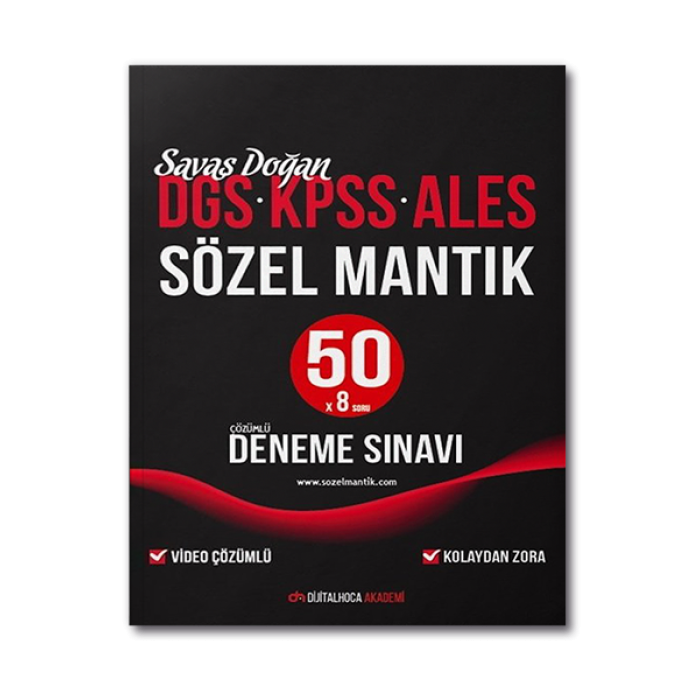 DGS KPSS ALES Sözel Mantık Video Çözümlü 50 Deneme Sınavı Dijital Hoca Akademi