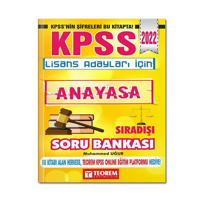 2022 KPSS Lisans Adayları İçin Sıra Dışı Anayasa Soru Bankası Teorem Yayıncılık