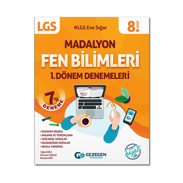 Yeni 8.Sınıf 1.Dönem Madalyon Fen 7li Deneme Gezegen Yayınları