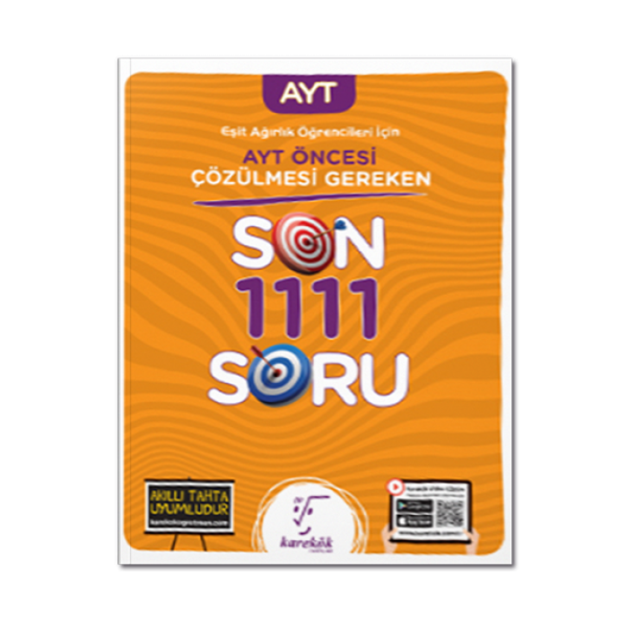 2021 AYT Öncesi Çözülmesi Gereken Eşit Ağırlık Son 1111 Soru Karekök Yayınları