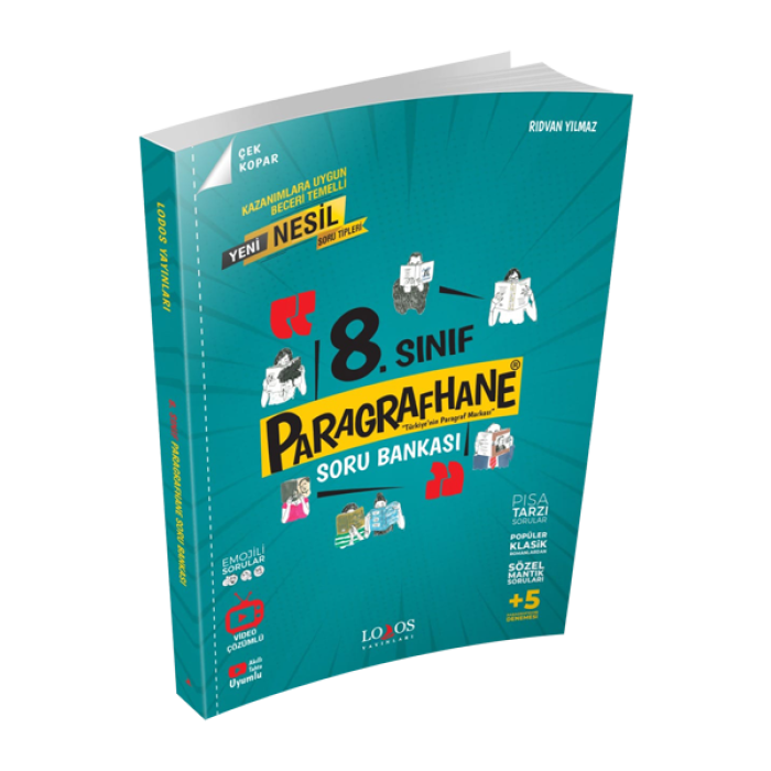 8. Sınıf Paragrafhane Sözel Mantıklı Soru Bankası Lodos Yayınları