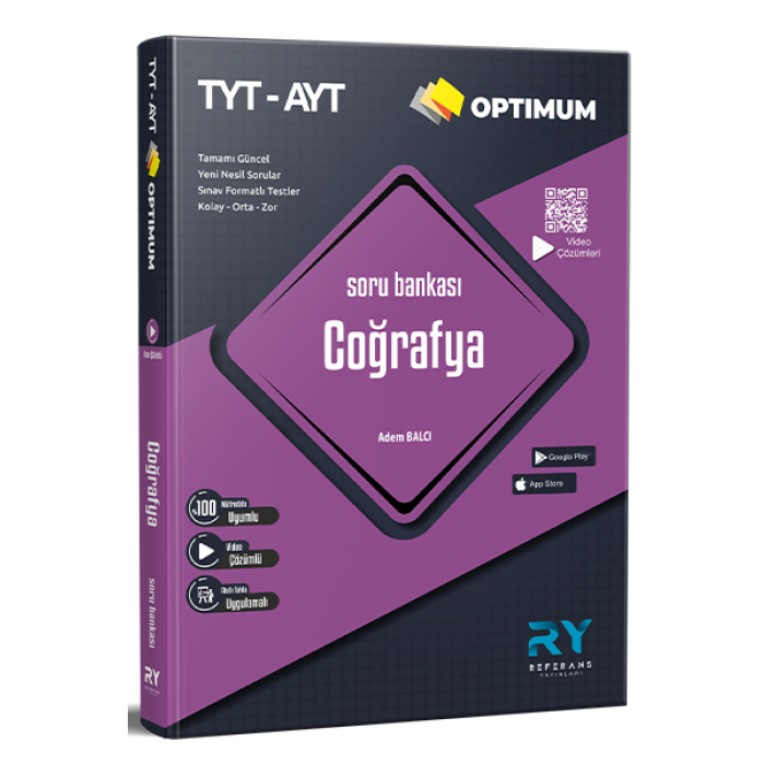 OPTİMUM TYT AYT Coğrafya Tamamı Video Çözümlü Soru Bankası Akıllı Tahta Uyumlu Referans Yayınları