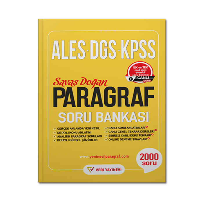 KPSS ALES DGS Paragraf Soru Bankası Veri Yayınları