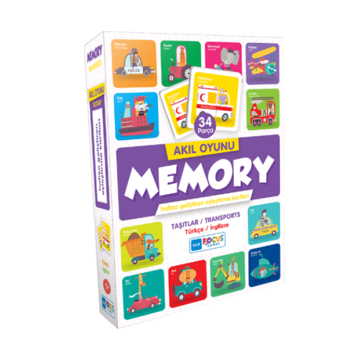 Memory - Taşıtlar 34 Parça Blue Focus Games