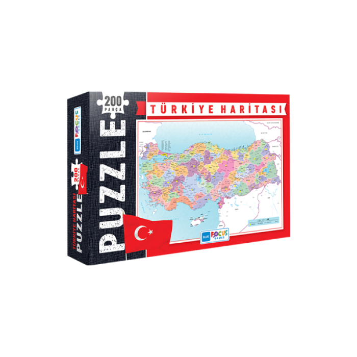 200 Parça - Türkiye Haritası Kutulu Puzzle Blue Focus Games