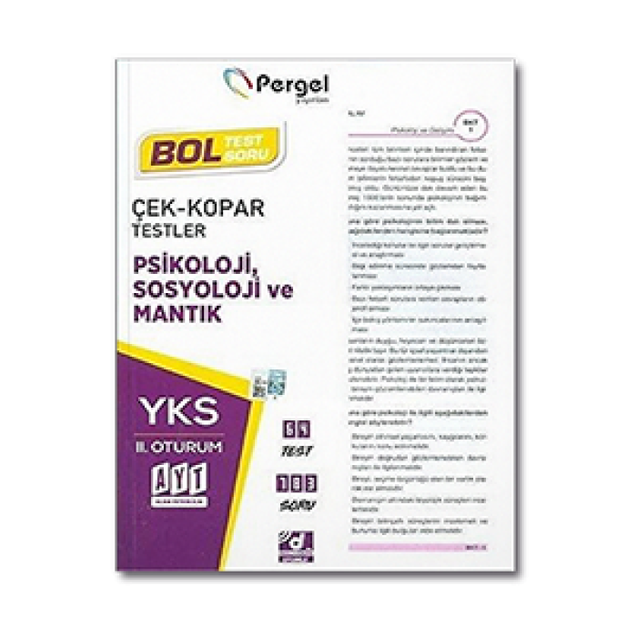 AYT Psikoloji Sosyoloji ve Mantık Çek Kopar Testler Pergel Yayınları