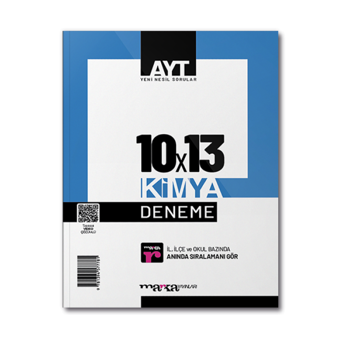 AYT Kimya 10x13 Deneme Tamamı Video Çözümlü Marka Yayınları