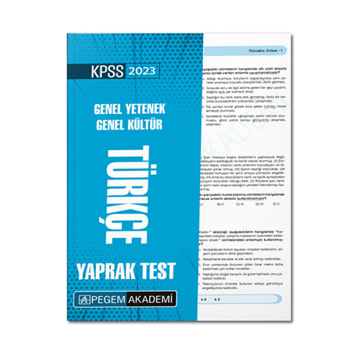 2023 KPSS Genel Yetenek Genel Kültür Türkçe Yaprak Test