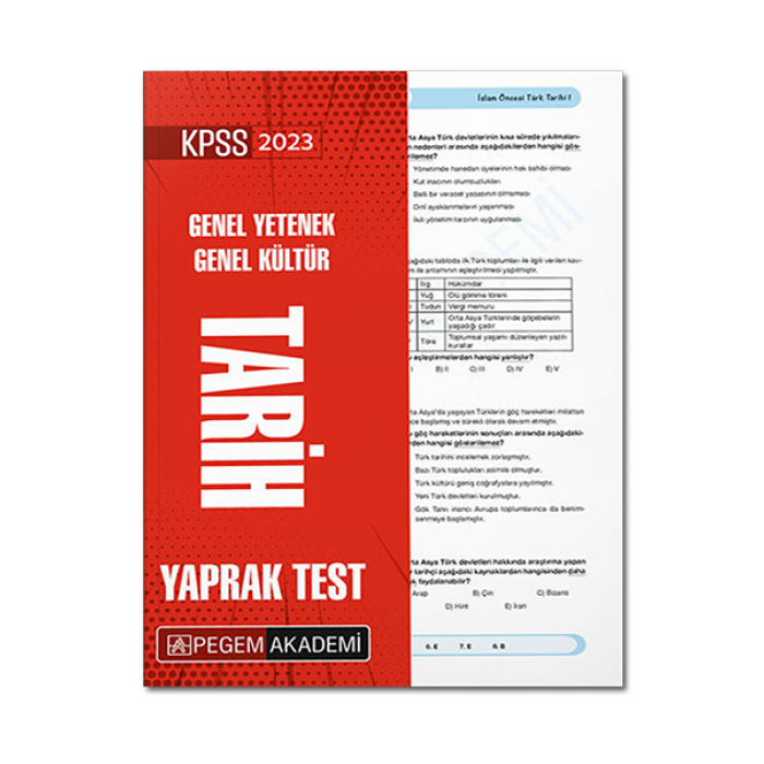 2023 KPSS Genel Yetenek Genel Kültür Tarih Yaprak Test