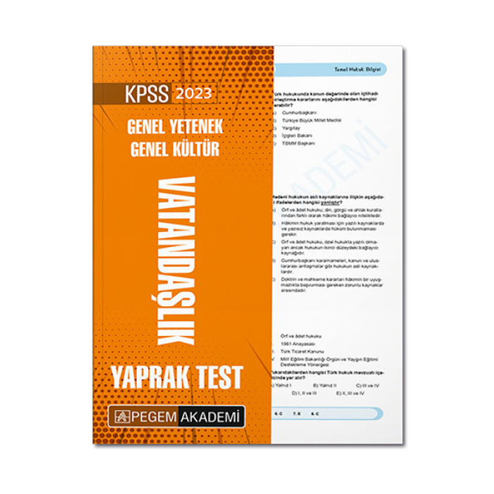 2023 KPSS Genel Yetenek Genel Kültür Vatandaşlık Yaprak Test