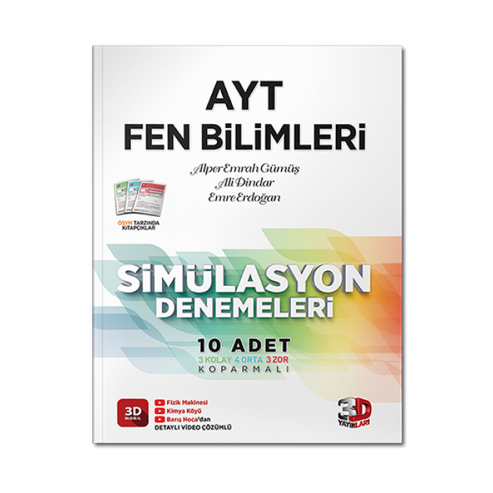 2022 AYT Fen Bilimleri Simülasyon Denemeleri Detaylı Video Çözümlü 3D Yayınları