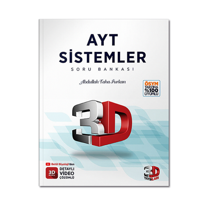 AYT 3D Sistemler Soru Bankası Video Çözümlü 3D Yayınları