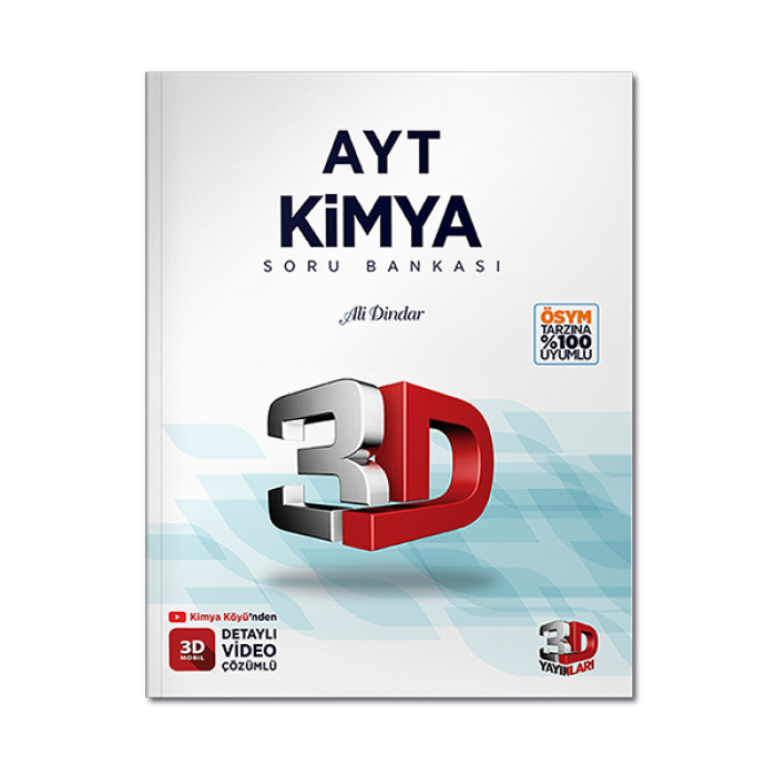 2022 AYT 3D Kimya Tamamı Video Çözümlü Soru Bankası 3D Yayınları