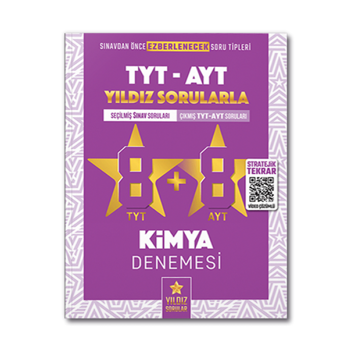 TYT AYT Kimya 8+8 Deneme Yıldız Sorular Yayınları