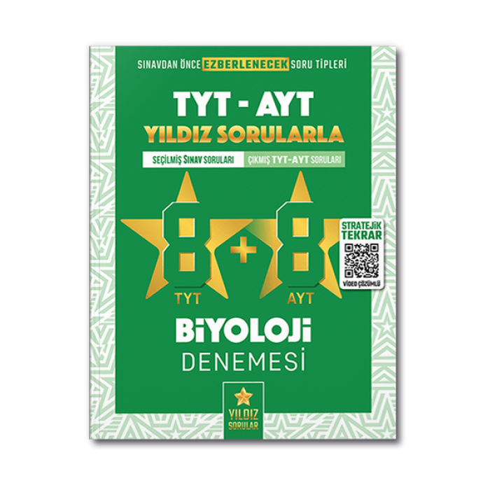 TYT AYT Biyoloji 8+8 Deneme Yıldız Sorular Yayınları