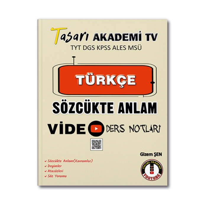 TYT Türkçe Sözcükte Anlam Vİdeo Ders Notları Tasarı Eğitim Yayınları