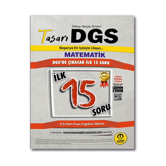 DGS Matematik İlk 15 Garanti Soru Kitapçığı Tasarı Eğitim Yayınları