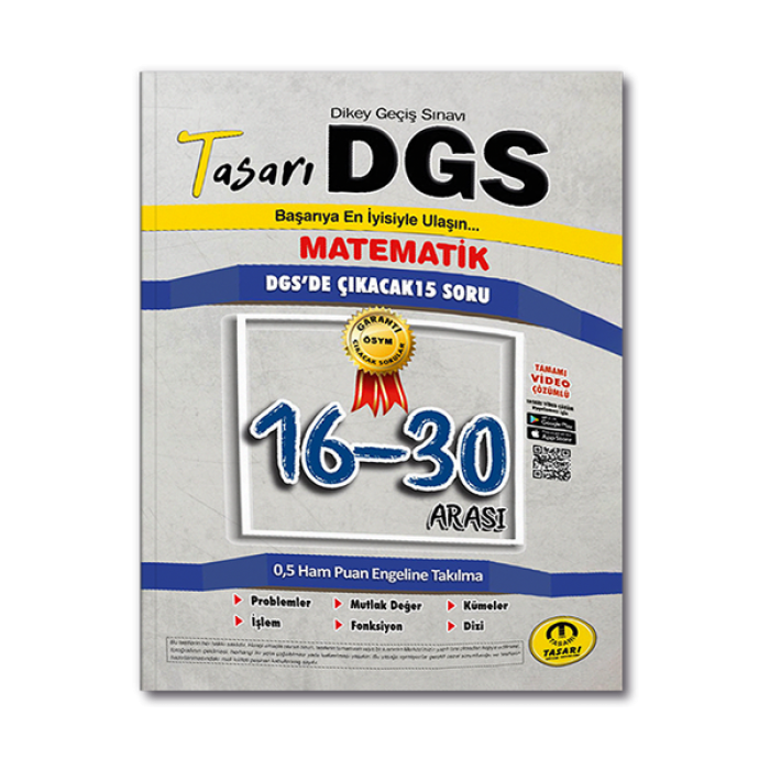 DGS Matematik 16-30 Arası Garanti Soru Kitapçığı Tasarım Eğitim Yayınları