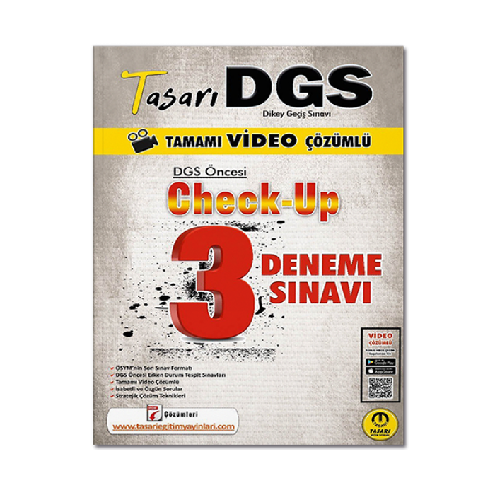 DGS Öncesi Check Up Video Çözümlü 3 Deneme Tasarı Eğitim Yayınları