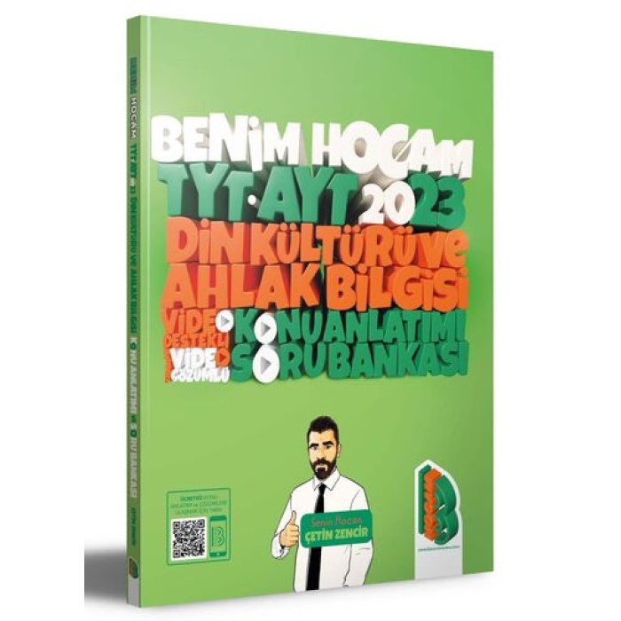 Benim Hocam Yayınları 2023 TYT-AYT Din Kültürü ve Ahlak Bilgisi Video Destekli Konu Anlatımı ve Tamamı Video Çözümlü Soru Bankas