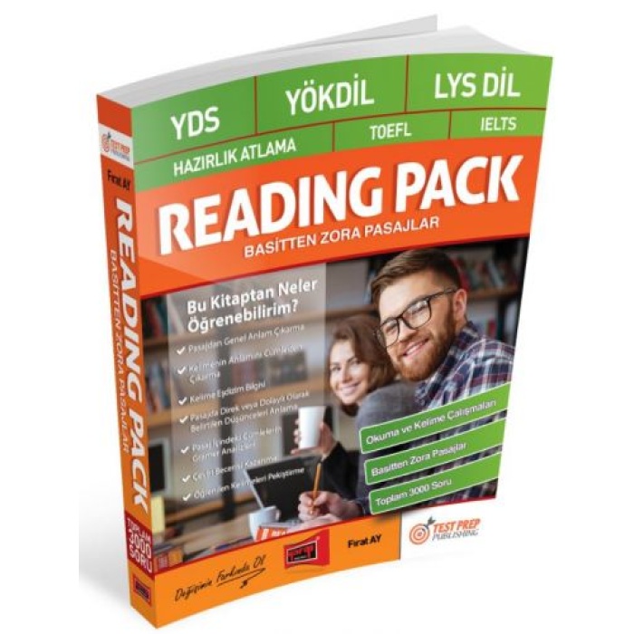 Yargı Yayınları YDS-YÖKDİL-LYS DİL-Hazırlık Atlama-TOEFL-IELTS Reading Pack Basitten Zora Pasajlar
