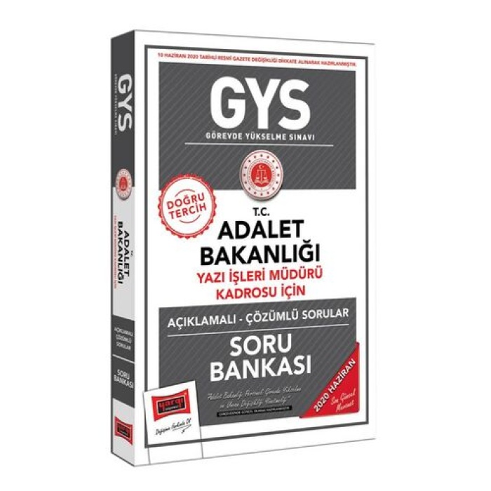 Yargı Yayınları GYS T.C. Adalet Bakanlığı Yazı İşleri Müdürü Kadrosu İçin Açıklamalı Soru Bankası