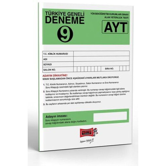 Yargı Yayınları AYT Türkiye Geneli Deneme Sınavı - 9