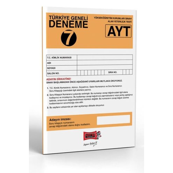 Yargı Yayınları AYT Türkiye Geneli Deneme Sınavı - 7