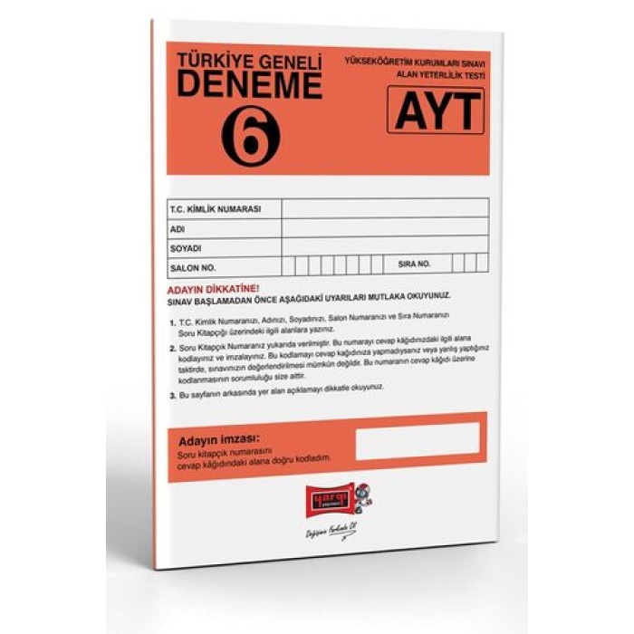 Yargı Yayınları AYT Türkiye Geneli Deneme Sınavı - 6