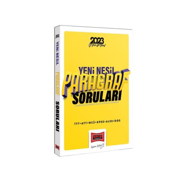 Yargı Yayınları 2023 TYT AYT MSÜ KPSS ALES DGS Yeni Nesil Paragraf Soruları