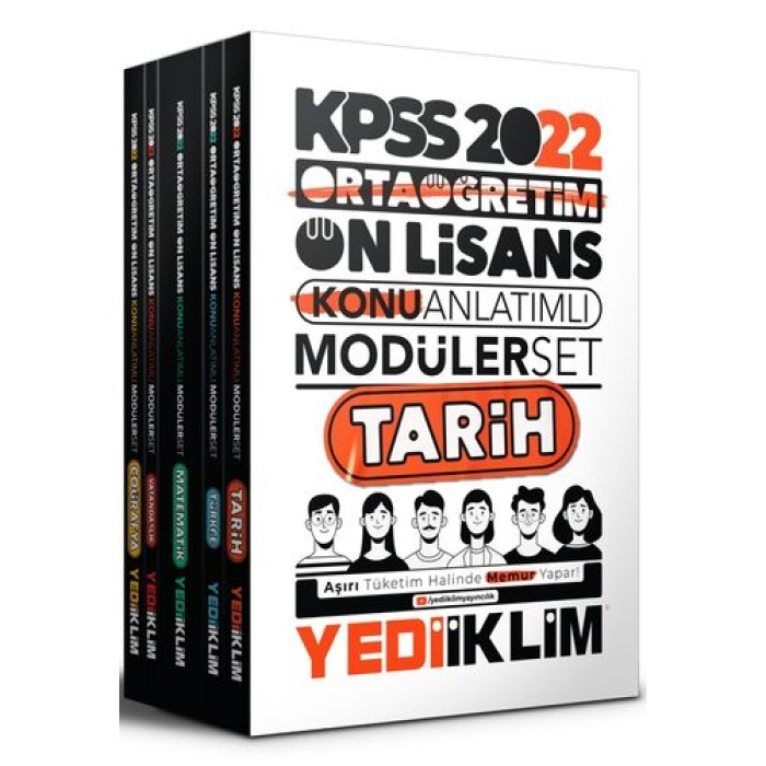 Yediiklim Yayınları 2022 KPSS Ortaöğretim Ön Lisans GY-GK Konu Anlatımlı Modüler Set