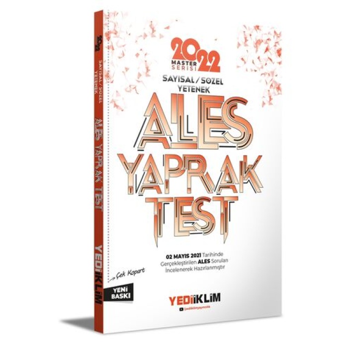Yediiklim Yayınları 2022 Master Serisi Ales Sayısal-Sözel Yetenek Çek Kopart Yaprak Test