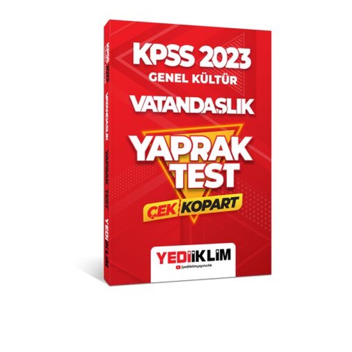 Yediiklim Yayınları 2023 KPSS Genel Kültür Vatandaşlık Çek Kopart Yaprak Test